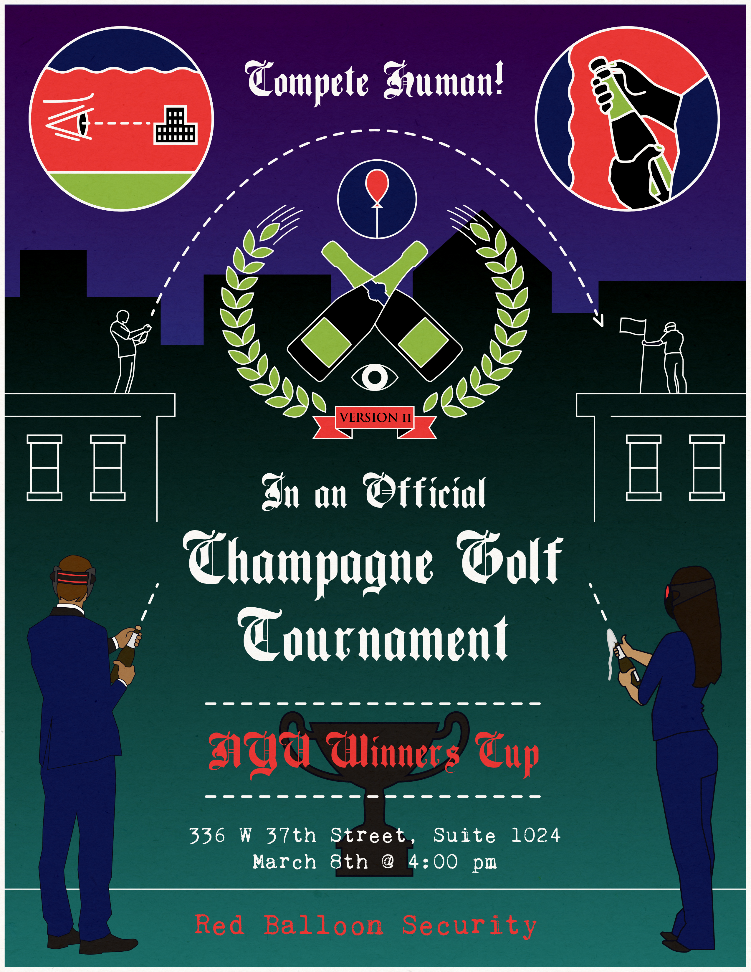 Champagne Golf Poster